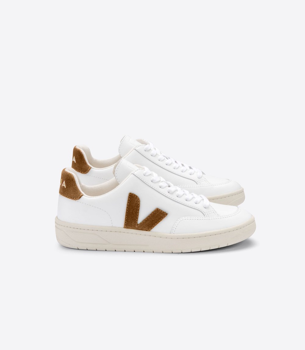 Veja Sneakers Mens - V-12 Leather - White - 4829BEFXV